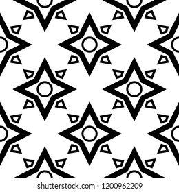 White and black geometric seamless pattern for web, textile and wallpapers