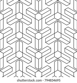 White and black geometric seamless pattern for web, textile and wallpapers