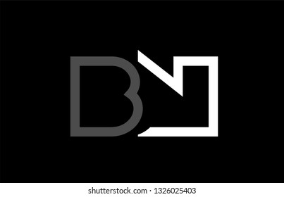 white black grey alphabet letter logo combination bn b n design suitable for a company or business