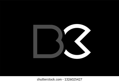 white black grey alphabet letter logo combination bc b c design suitable for a company or business