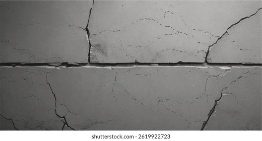 White black grey concrete wall, floor with cracks, texture background, cracked paint
