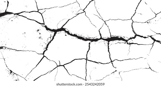 Pared gris negro blanco, piso con grietas, fondo de textura.  Vector de grietas de fondo de pared antigua, textura grunge. Vector de grietas de fondo de pared antigua, textura grunge.



