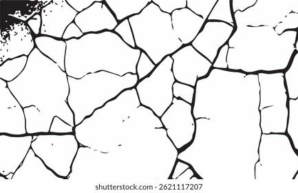 White black grey wall, floor with cracks, texture background.The Cracks Grunge Urban Background.Texture Vector.Dust Overlay Distress Grain ,Simply Place illustration over any Object to Create grungy 