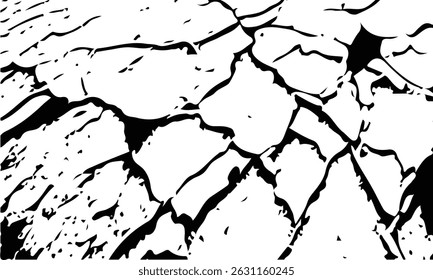 Pared gris negro blanco, piso con grietas, fondo de la textura