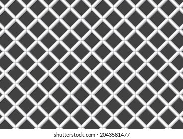 White and black grid-like wall made by traditional Japanese construction method Namako wall