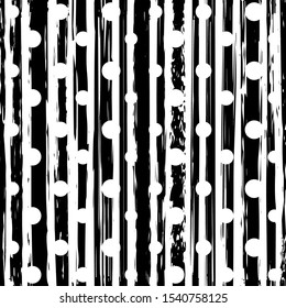 White and black grunge background. Repeating backdrop. Abstract brush seamless pattern. Modern stylish texture. Design for wallpaper, wrapping paper, gift wrapper, package, interior, notebook, book 