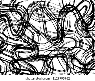 White and black grunge pattern. Background. Brush. Vector.