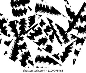 White and black grunge pattern. Background. Brush. Vector.