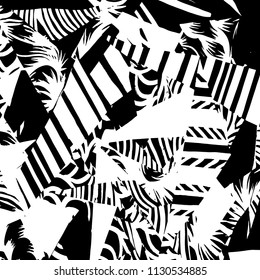 White and black grunge pattern. Background. Brush. Vector.