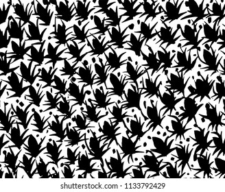 White and black grunge pattern. Background. Brush. Vector.