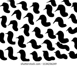 White and black grunge pattern. Background. Brush. Vector.