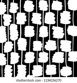 White and black grunge pattern. Background. Brush. Vector.