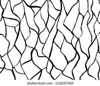 White and black grunge pattern. Background. Brush. Vector.