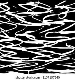 White and black grunge pattern. Background. Brush. Vector.