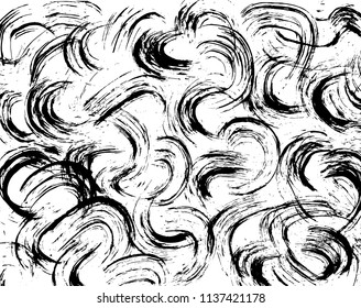 White and black grunge pattern. Background. Brush. Vector.