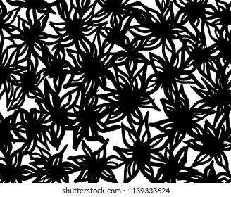 White and black grunge pattern. Background. Brush. Vector.