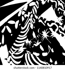 White and black grunge pattern. Background. Brush. Vector.
