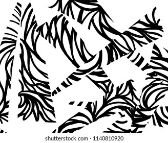 White and black grunge pattern. Background. Brush. Vector.