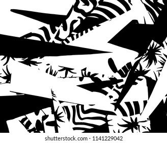 White and black grunge pattern. Background. Brush. Vector.