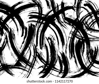 White and black grunge pattern. Background. Brush. Vector.