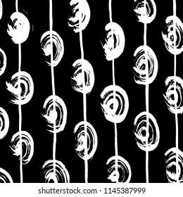 White and black grunge pattern. Background. Brush. Vector.