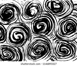 White and black grunge pattern. Background. Brush. Vector.