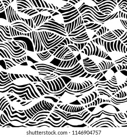 White and black grunge pattern. Background. Brush. Vector.