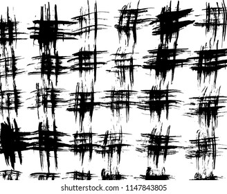 White and black grunge pattern. Background. Brush. Vector.