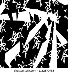 White and black grunge pattern. Background. Brush. Vector.