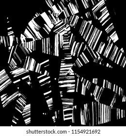 White and black grunge pattern. Background. Brush. Vector.