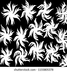 White and black grunge pattern. Background. Brush. Vector.
