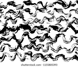 White and black grunge pattern. Background. Brush. Vector.