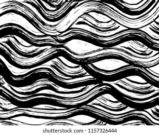 White and black grunge pattern. Background. Brush. Vector.