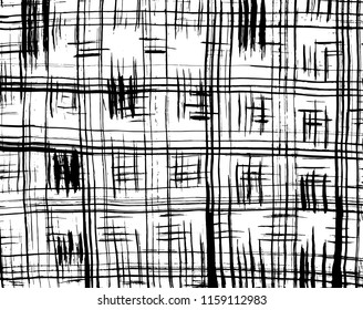 White and black grunge pattern. Background. Brush. Vector.