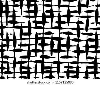 White and black grunge pattern. Background. Brush. Vector.