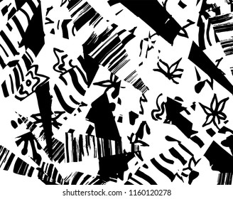 White and black grunge pattern. Background. Brush. Vector.
