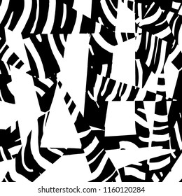 White and black grunge pattern. Background. Brush. Vector.