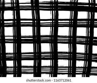 White and black grunge pattern. Background. Brush. Vector.