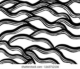 White and black grunge pattern. Background. Brush. Vector.