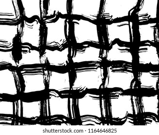 White and black grunge pattern. Background. Brush. Vector.