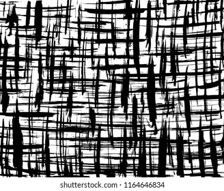 White and black grunge pattern. Background. Brush. Vector.