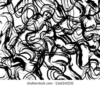 White and black grunge pattern. Background. Brush. Vector.