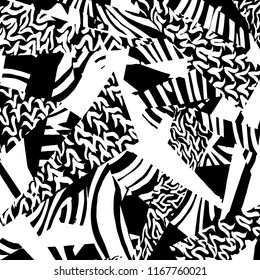 Color negro y blanco. Antecedentes. Pincel. Vector.
