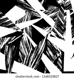 White and black grunge pattern. Background. Brush. Vector.