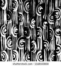 White and black grunge pattern. Background. Brush. Vector.