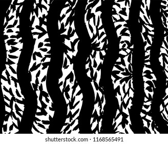 White and black grunge pattern. Background. Brush. Vector.