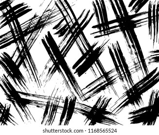 White and black grunge pattern. Background. Brush. Vector.