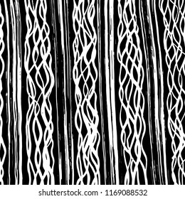 White and black grunge pattern. Background. Brush. Vector.
