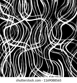 White and black grunge pattern. Background. Brush. Vector.