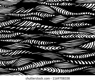White and black grunge pattern. Background. Brush. Vector.